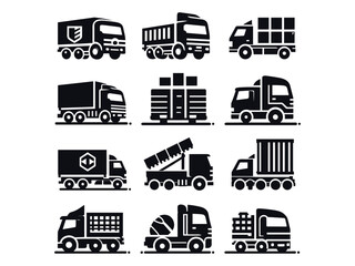 Lorry Vector Icon Pack 