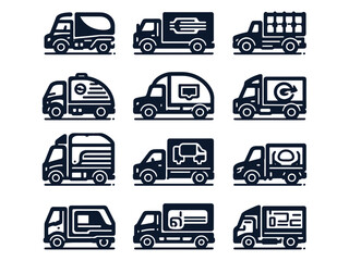 Naklejka premium Lorry Vector Icon Pack 
