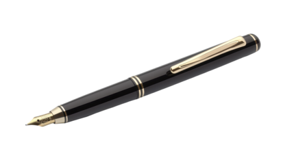 Elegant brown leather notebook with a sleek black pen on a simple background, perfect for note-taking and journaling at any time