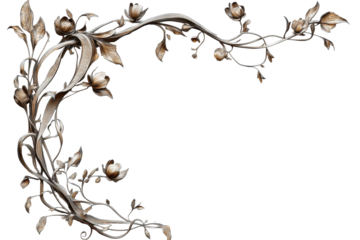 Decorative frame with twisting vines and autumn leaves created in a transparent style ideal for various artistic uses