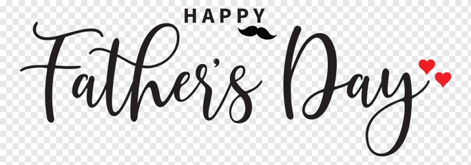 Happy Father's Day logo design, Handwritten text with Father's Day with love vector logo, love for fathers.
