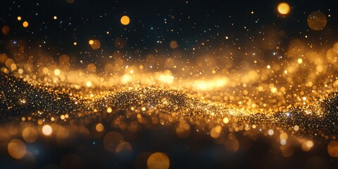 Obraz premium Cosmic particles glowing in the galaxy night sky art ethereal view