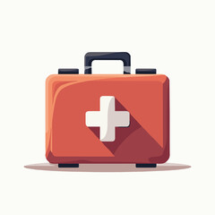 Obraz premium First Aid Kit in Flat Style with Red Color 