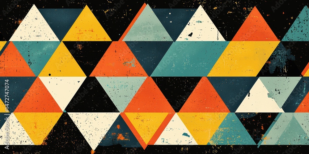 Aufkleber geometric triangle patterns abstract art minimalist