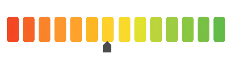 Color Gradient Performance Level Indicator Bar