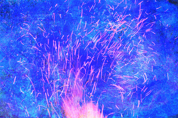Color-enhanced image of corroded surface with psychedelic hues of purple, teal, and pink. High contrast and abstract visual ideal for album covers, experimental art, or concept-driven graphic design.
