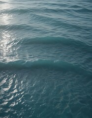 Naklejka premium Subtle blue water waves, soft texture Tranquil ocean backdrop, serene sea , ocean, beach, gradient