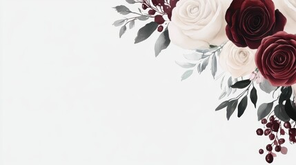 Elegant Floral Corner Arrangement with Burgundy and Cream Roses