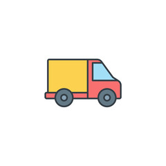 Delivery Van icon symbol vector illustration isolated on white background