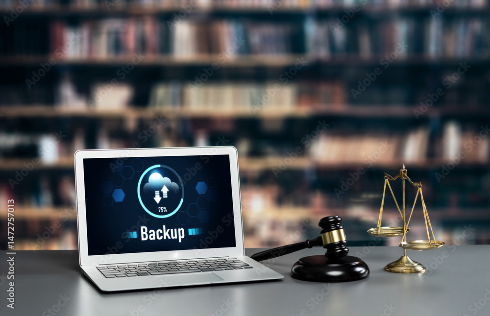 Poster backup storage data internet technology business concept. database storage cloud technology file dat