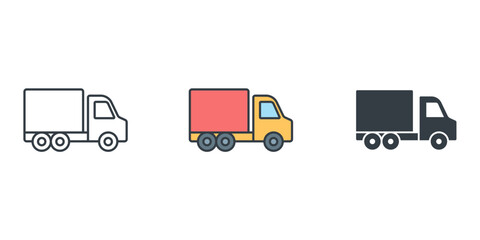 Truck Delivery icon symbol vector illustration isolated on white background