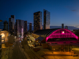 city of Manchester skyline at night