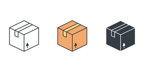 Box icon symbol vector illustration isolated on white background