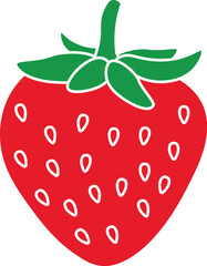 Fresh Strawberry Colored Graphic Icon

