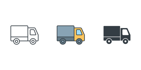 Fototapeta premium Truck icon symbol vector illustration isolated on white background