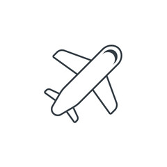 Airplane icon symbol vector illustration isolated on white background