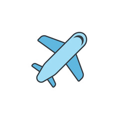 Airplane icon symbol vector illustration isolated on white background
