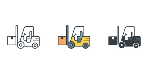 Forklift icon symbol vector illustration isolated on white background