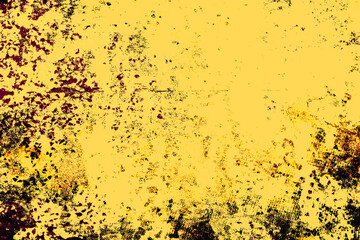 Minimal grunge composition with a solid yellow field eroded by blackened speckles around the edges. The image has a bold, modernist structure suitable for industrial design backdrops and poster graphi