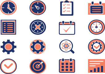 Flat Vector Icon Set ? Business & Project Management Concepts