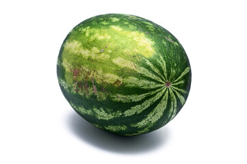 whole ripe watermelon isolated on a white background