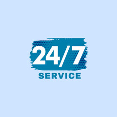 24 hours service icon logo flat vector design