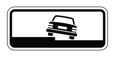 Road Sign for Left-Side Parking with Two Wheels on Sidewalk – Traffic Regulations and Parking Instructions – High Quality Vectorial Stock Graphic