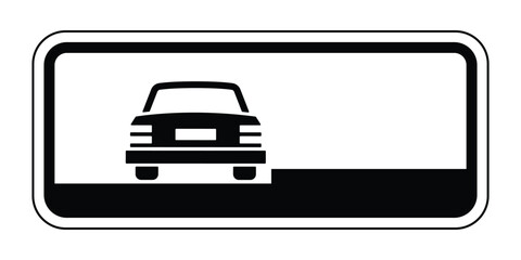Road Sign for Right-Side Parking Along Sidewalk – Traffic Regulations and Parking Instructions – High Quality Vectorial Stock Graphic
