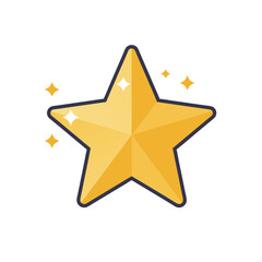 Obraz premium Golden star shining against a white background 