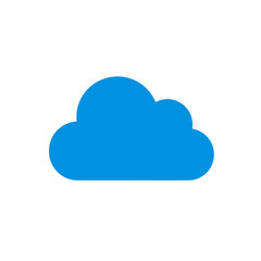 Blue cloud icon on a white background  