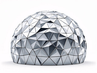 Geodesic dome structure, geometric triangular architecture, futuristic modern design, innovative engineering.