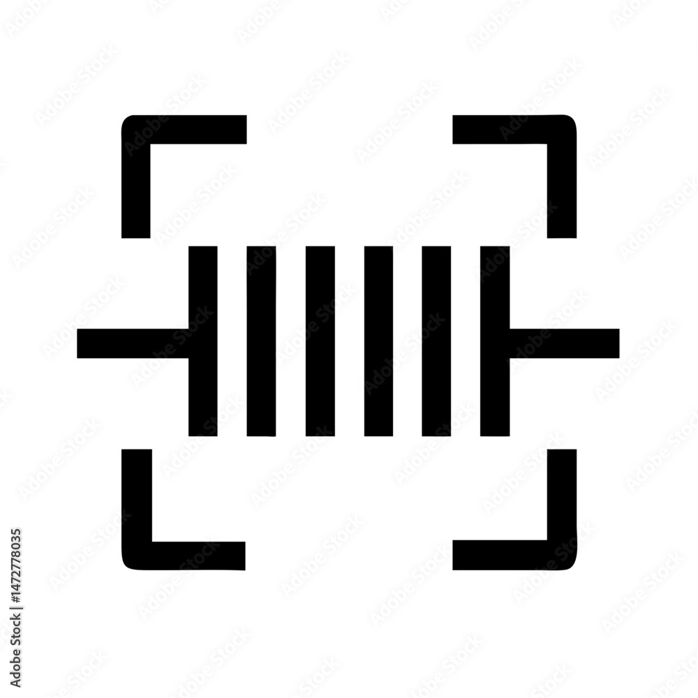 Poster barcode scan icon representing contactless technology and remote services