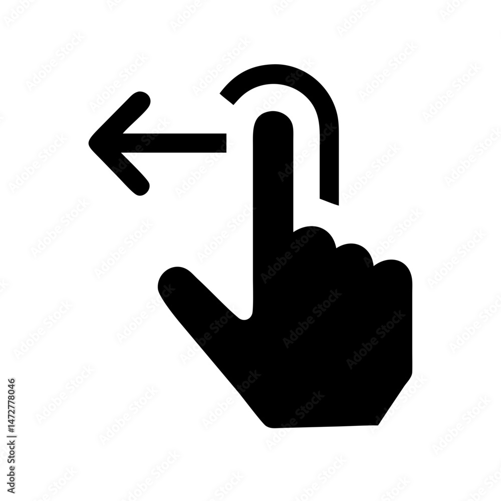 Poster swipe gesture icon representing contactless technology and remote services