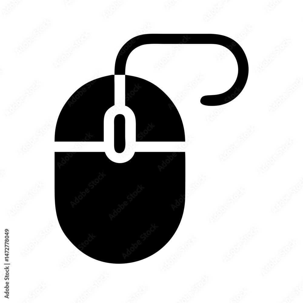 Poster mouse click icon representing contactless technology and remote services - 2