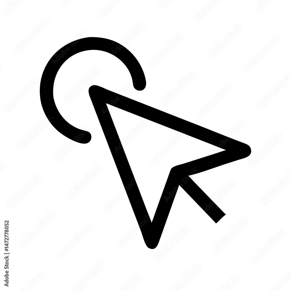 Aufkleber click cursor icon representing contactless technology and remote services
