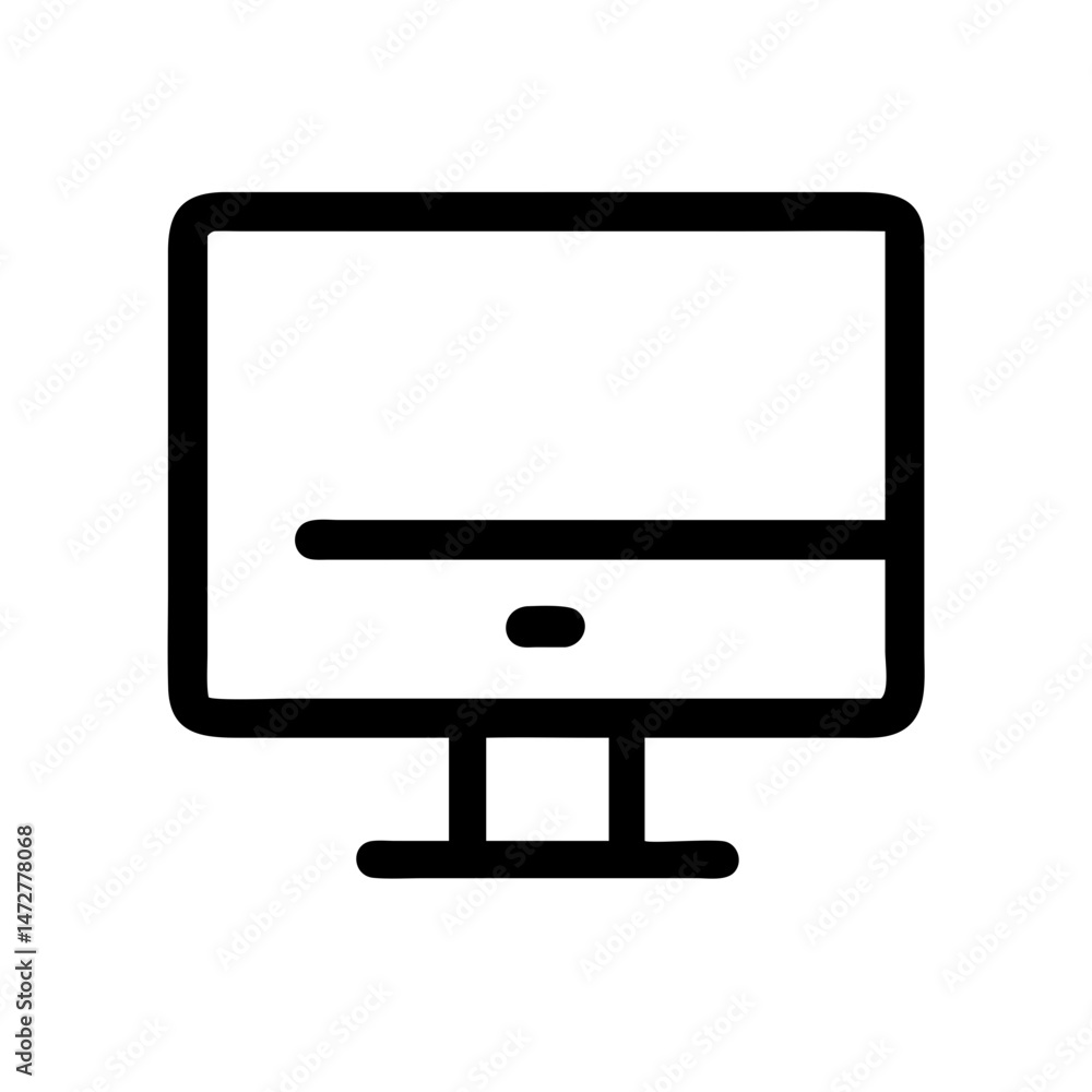Poster monitor screen icon representing contactless technology and remote services