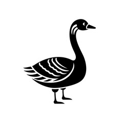 Fototapeta premium Black goose icon with a cute character design
