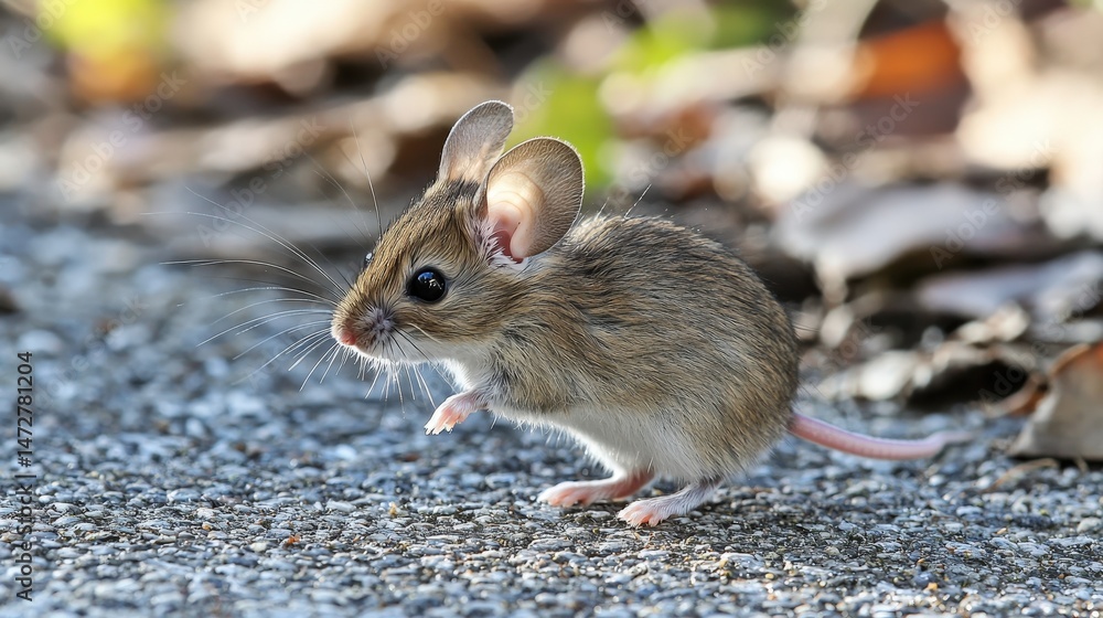 Poster close-up view of a small field mouse.