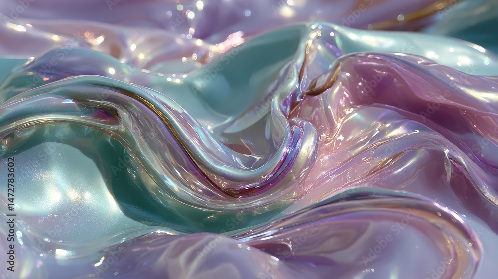 Aufkleber melted mother-of-pearl texture featuring soft bouncing light in a high-quality image. perfect for de