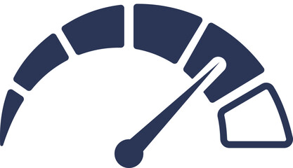 Vector single gauge icon: speedometer, tachometer, pressure, fuel and temperature meters for dashboards.