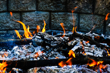 fire in the firepit