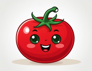 colorful red tomato cartoon in white background style