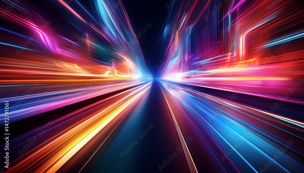 Canvas Prints abstract motion blur representing speed and modern technology in vibrant colors