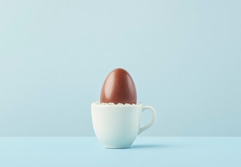 Chocolate Easter Egg in a Teacup: Minimalist Spring Still Life
