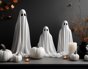 Minimalistische Halloween-Deko in Schwarz und Weiß