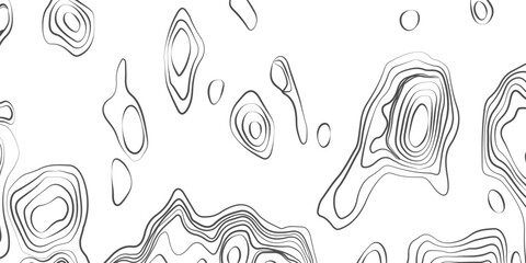 Black topographic contour lines isolated on a stark white background. drawing attention to the silent story within the landscape explore themes of solitude, structure.