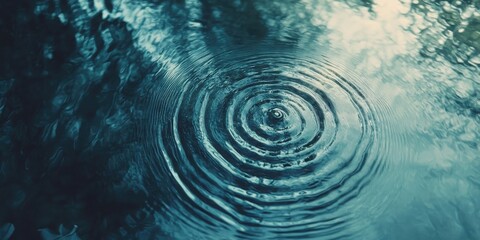 Ripples on Water Surface with Reflections of Trees