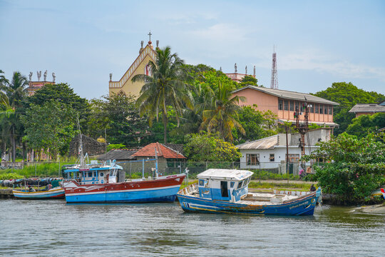 Fish market and harbour of Chilaw in Sri Lanka, Asia