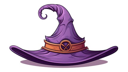 Whimsical and Playful Cartoon Doodle Witch Hat Vector Illustration for Halloween Designs
