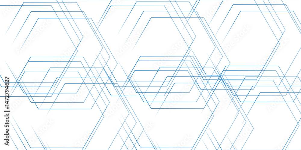 Poster abstract white background with hexagons . blue hexagonal background. luxury white pattern seamless b